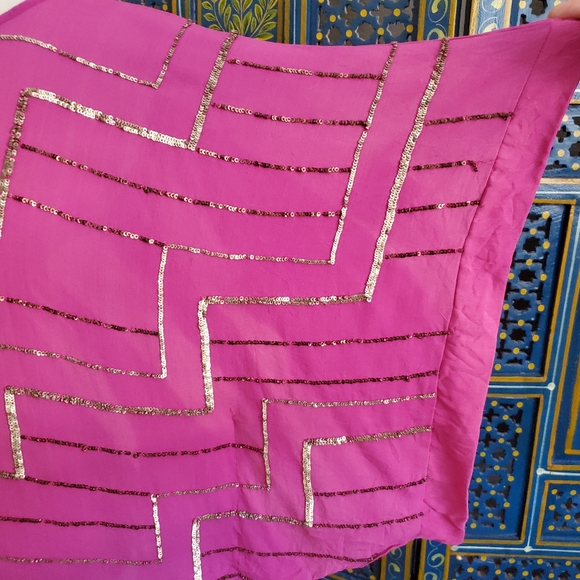 Anthropologie Parker Magenta Purple Silk Blouse Bronze Sequins Women's Size S - Picture 4 of 10